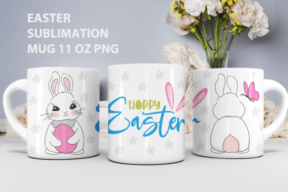 Download Easter Sublimation Mug Wrap, Bunny Mug - Sublimation mug wrap Collection