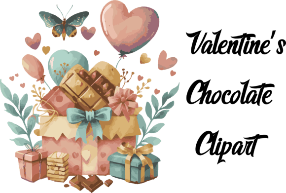 Download Valentine's Watercolor Gift Clipart - Premium Bundle