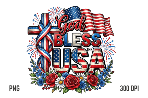 Download God Bless USA Cross PNG - God bless Collection