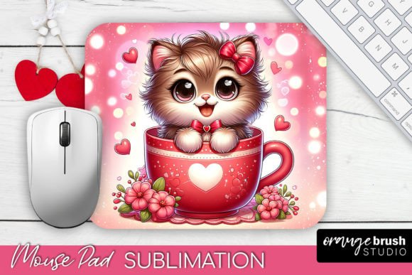 Download Valentines Mouse Pad - Cat Sublimation - Valentines mouse pad Collection