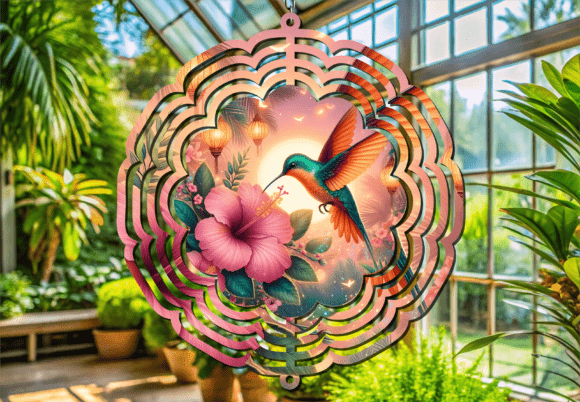 Download Ethereal Blue Hummingbird Wind Spinner - Wind spinner Collection