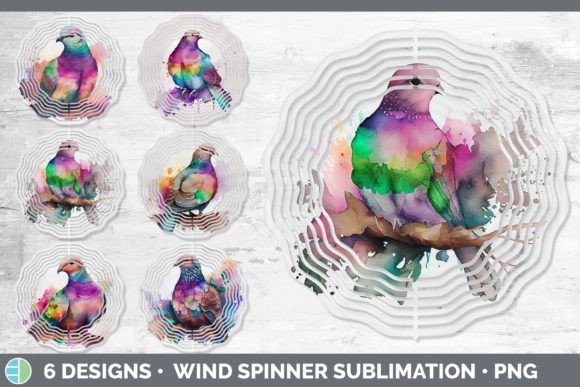 Download Rainbow Dove Wind Spinner | Sublimation - Wind spinner Collection