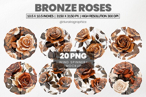 Download Bronze Roses Wind Spinner Sublimation - Wind spinner Collection