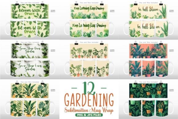Download Gardening Sublimation Mug Wrap Bundle - Sublimation mug wrap Collection