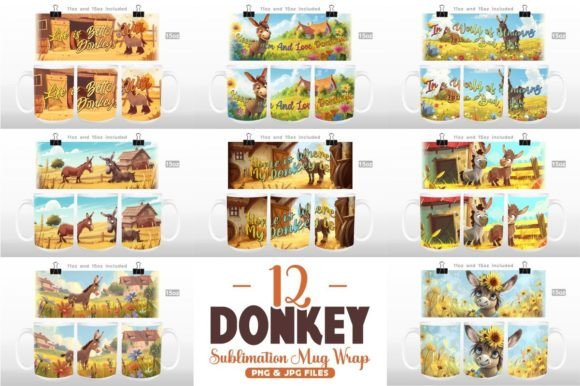 Download Donkey Sublimation Mug Wrap Bundle - Sublimation mug wrap Collection