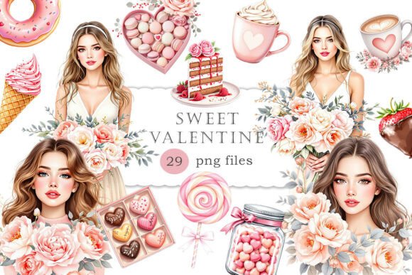 Download Sweet Valentine Watercolor Clipart PNG - Valentine watercolor Collection